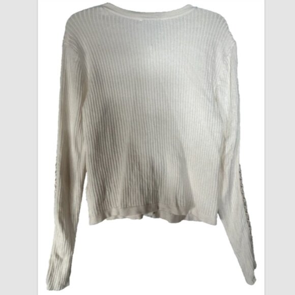 JASON WU ladies Knit Cardigan Sweater large buttercream Buttons crochet capsule - Picture 3 of 11